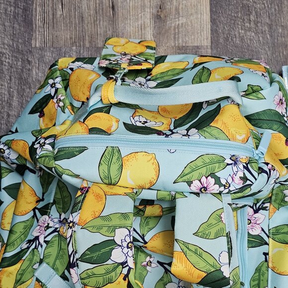 Vera Bradley Lighten Up XL Duffel Backpack Carry On Tote Bag Lemon Grove- Bundle - Picture 6 of 7